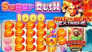 The Most Epic Session!!! Sugar Rush 1000, Bigger Bass Bonanza and the New Hot to Burn Extreme