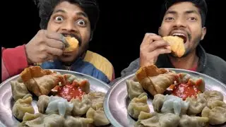 Eating 2x Spicy🌶️Full Plate Steam Momos Samosa Fire Chilli 🥵 Sauce Challenge | Mukbang Food Asmr 😋
