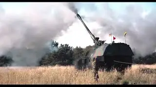 German artillery live fire - Panzerhaubitze 2000 - eFP Lithuania - Ex BALTIC VIKING