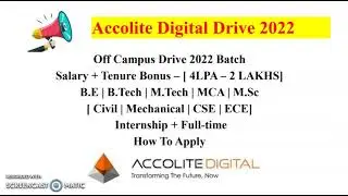 Accolite Digital Off Campus Drive 2022 BATCH | Many Courses Many Branches Eligible | Prep Ninja