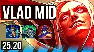 VLADIMIR vs FIZZ (MID) | 8k comeback, 69k DMG, Legendary, 22/6/8 | EUNE Master | 25.20