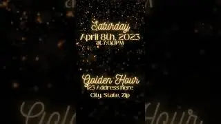 Animated Birthday Invitation in Black and Gold Shimmer