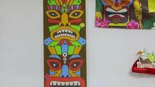 Luau Party Decorations Tiki Totem Door Banner Sign 3pcs Tiki Banner Porch Hawaiian