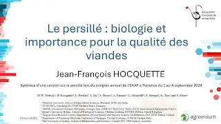 Synth&egrave;se du congr&egrave;s EAAP sur le persill&eacute;, Jean-Fran&ccedil;ois Hocquette, INRAE