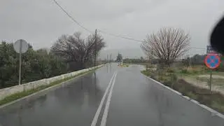 Ακραία Καταιγίδα στη Σάμο Διαδρομή Χώρα Ηραίον Σάμου 