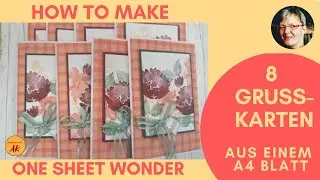 8 einzigartige Grußkarten basteln - Anmutige Blüten - Stampin' Up! One Sheet Wonder - Anleitung DIY