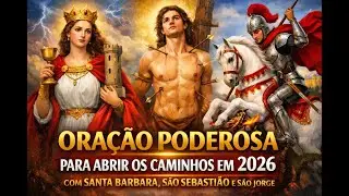 ORAÇÃO 🌿 🔥 PODEROSA PARA ABRIR OS CAMINHOS EM 2026🌼 🌷  COM SANTA BÁRBARA, SÃO SEBASTIÃO E SÃO JORGE.
