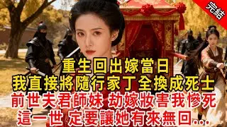 重生回出嫁當日，我直接將隨行家丁全換成死士；前世夫君師妹 劫嫁妝害我慘死，這一世 定要讓她有來無回...#原创 #古言 #小说 #重生 #爽文