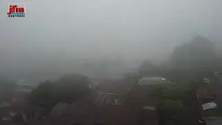 217 Musim hujan, alam Airmadidi, daerah di kaki gunung Klabat, tertutup kabut tebal ||seri drone.