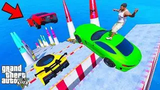 GTA 5 : Franklin Tried Super Cars Mega Ramp Jump Challenge in GTA 5 ! (GTA 5 mods)