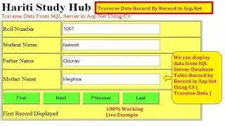 Best Way to Traverse Data From MS SQL Server Database in Asp.Net C# | Hindi | Free Online Learning