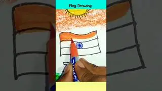 Easy sunset Flag Drawing Shorts #acrylic #colors #viral #shorts #tiranga #sunset