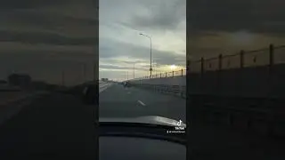 Tesla Model 3 Long Range drive sunset #shorts winter autobahn