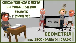 Circonferenza e retta sul piano: esterna, secante, tangente - Geometria - Secondaria di Primo Grado