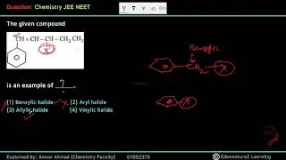 The given compound is an example of ______.(1) Benzylic halide (2) Aryl halide(3) Allylic halide (4)