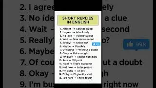 Short Replies in English I Speak Smart & like a Pro! 🗣️🚀 #spokenenglish