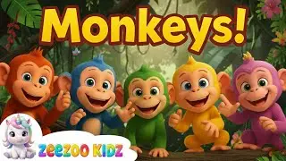 🐒 Five Little Monkeys &ndash; New Version | Nursery Rhymes for Kids | Counting Song & Fun Baby Rhymes 🎵✨