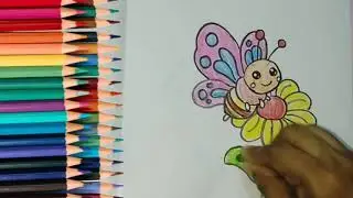 How to draw butterfly pee  for kids toddlers santhini13 drawing with coloring kids toddlers kids dr