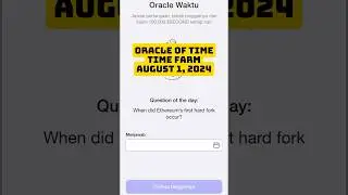 when did ethereum&rsquo;s first hard fork occur? #timefarm #oracleoftime August 1 Agustus