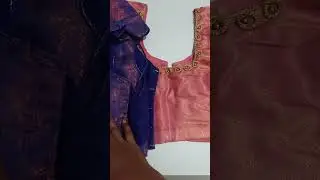 Simple lace work blouse design