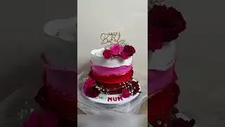Fondant Frills Fresh Flowers Cake | Food Safe #freshflowers #shortvideos #howto #shorts