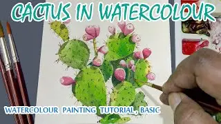 Cactus in Watercolour for Beginners - Prickly Pear Cactus