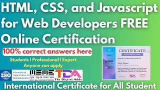 Web Developers Free Certifications | HTML,CSS, JavaScript Free Courses with Certificates