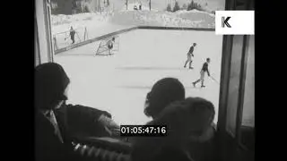 1930s Switzerland, Ice Hockey Game, Winter Sports, 35mm
