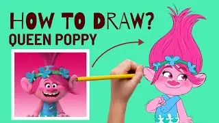 How to draw QUEEN POPPY  Simple tutorial step-by-step!