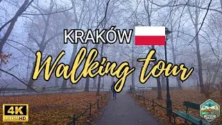 Kraków, Poland Walking Tour [4K] – A foggy winter morning stroll through the old town 🇵🇱