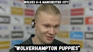 Erling Haaland TAKES SHOTS at Arsenal after win - Post Match Interview - Wolves 0-4 Manchester City