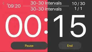 30 x (30 seconds - 30 seconds) intervals by Interval Timer: Custom Workout app