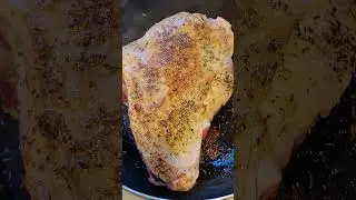 Browning a wild (feral) goat leg before it goes into the slow cooker #shorts