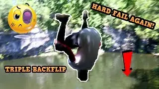 2ND ATTEMPT AT TRIPLE BACKFLIP OFF CLIFF! *FAILED HARD*