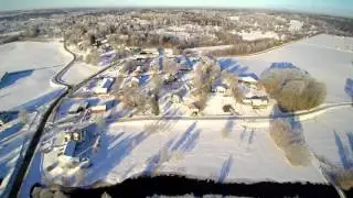 H&ouml;kerum with river Viskan in the center - drone