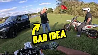 Busted Riding Dirtbikes On A Golf Course!!