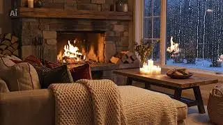 Sleep Fast with Cozy Fireplace & Rain Sounds 🌙🔥 | 1 Hour Relaxing Ambience