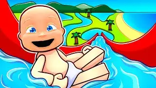 Riding the BIGGEST WATERSLIDE in Roblox!