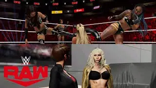 WWE 2K24 RAW - WINNING TEAM JOINS TEAM RAW FOR SS - KATANA & KAYDEN VS LAYCOOL + NIKKITA'S SEGMENT