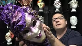 Purple Venetian Mask With Headpiece - Review