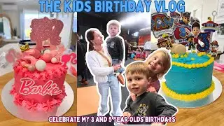 Real Mum Life Birthday Party Vlog | Barbie + Paw Patrol Homemade Cakes for my 3 & 5 Year Olds 