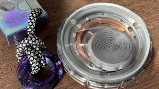 Warping effects SPIROGRAPH Damascus Steel Spinning Worry Coin Ruby Bearing Stress Relief | MetonBoss