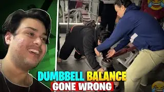 Dumbbell balance challenge gone wrong 😱 - Happy new year 2026 🥳