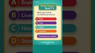 Body Organs Quiz 🤔 | Thinking & Memory Control Chesedi Evaru? 🧠 | GK Shorts #shorts #viral #english