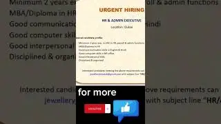 HR | Admin Executive | Jobs in Dubai
