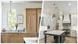 75 Shiplap Ceiling Kitchen With Gray Backsplash Design Ideas You'll Love 🥰