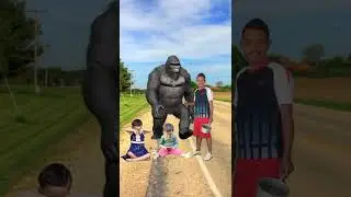 Amazing Grey Gorilla Villagers Attack Men Special Effect Division🙉 | Funny Short video