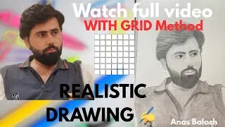 Drawing with the Grid Method 🈸Portrait Drawing Step-by-Step Grid Drawing