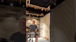 Dave Weckl in his new studio by Audimute during the build.