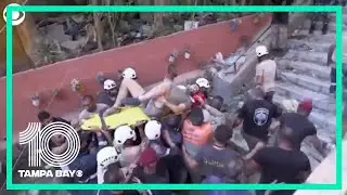Watch a man get rescued from under rubble after explosion in Beirut